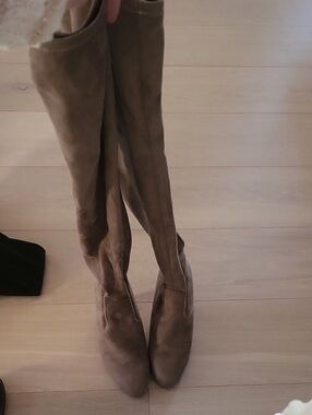 Steve Madden Taupe Suede Over-the-Knee Boots